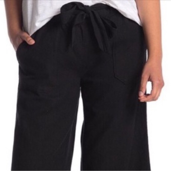 CASLON LINEN BLEND RAW HEM TIE WAIST CROP PANTS 💕IN STORES💕 - Picture 3 of 3